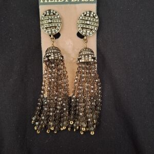 Heidi Daus Gold and Silver Tassel Earrings